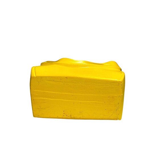 Decorative Yellow Purse-Shaped Ceramic Vase - Picture 5 of 5